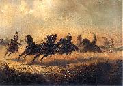 Maksymilian Gierymski Charge of Russian horse artillery. Sweden oil painting artist